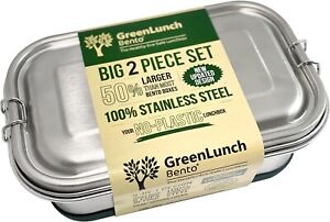 GreenLunch Bento Stainless Steel Bento Box, BPA-Free Lunchbox Leak Proof NEW