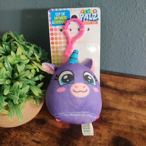 Unicorn Plush Clip NWT Backpack Keychain Stuffed Animal Kids Toy Purple - Picture 1 of 3