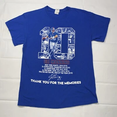 NFL New York Giants Camiseta Eli Manning #10 Tributo Azul Adulto Talla Mediana Foto 1 de 4