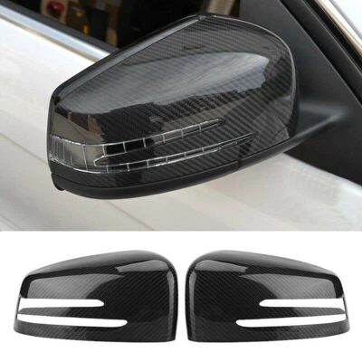 Cubierta de espejo retrovisor con clip de fibra de carbono para Mercedes W204 W212 W117 Clase C E Foto 1 de 4