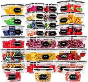 Airtight Leakproof 52 Pcs Airtight Food Storage Containers with Lids for Kitchen - Picture 1 of 12