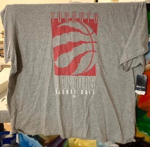 BNWT Toronto RAPTORS NBA S/S T-Shirt TEE 4XL XXXL Grey RED Short Sleeve LOGO BIN - Picture 1 of 2