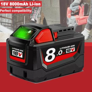 8.0Ah Für Milwaukee M18 High Output Akku M18B6 18V XC 8,0 Li-Ion 48-11-186 - Bild 1 von 13