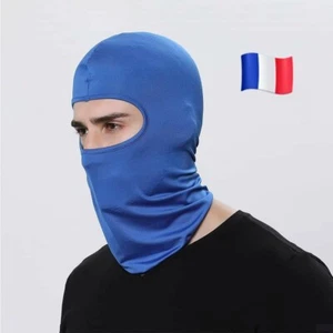 Haube Maske Blau Lycra Loch Augen für Motorrad Fahrradhelm Sturmhaube Atmungsaktiv - Bild 1 von 4