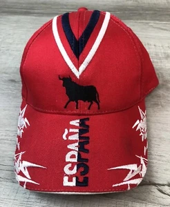 Running Of The Bulls Strapback Hat Miralles Headwear Espana Red Cap Adjustable - Picture 1 of 18