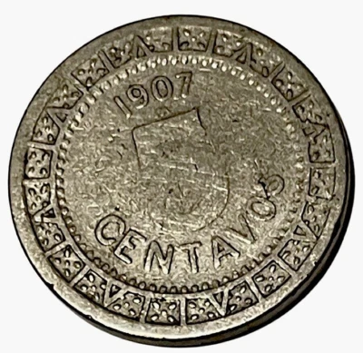 1907-M Mexico 5 Five Cinco Centavos Nickel World Coin KM# 421 Lot B2-157 - Image 1 of 4