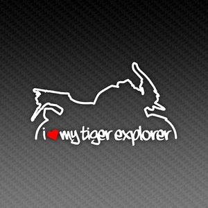 Tiger Explorer Love Silhouette Motorrad Aufkleber Sticker Vinyl 15x8cm - Bild 1 von 3