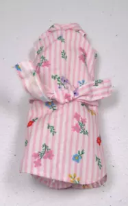 Moda Muñeca Ropa Barbie Vestido Fashionistas Rosa Floral Rayas - Imagen 1 de 3