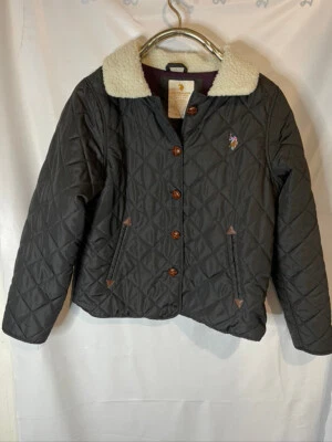 US Polo Assn Jacket Vintage Womens Quilted Thin Light weight black sport  Size M - Image 1 of 4