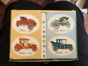 Coches antiguos congress Pinochle Playing Cards 2 barajas vintage acabado tono Cel-U - Imagen 1 de 3