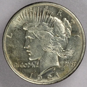 1921 Peace Silver Dollar $1-AU+ - Picture 1 of 2