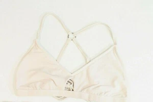 Shade Shore Bikini Swim Top size L Beige Ridded Lined Keyhole Racerback Strap - Picture 1 of 6
