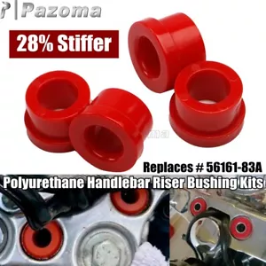 Handlebar Riser Bushings Red Polyurethane Universal For Harley Touring FLH/FLHT - Picture 1 of 9