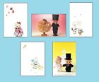 5 cartes postales japonaises une de chaque type Kewpies 5 7/8 par 4 pouces Kewpie rose ONeill