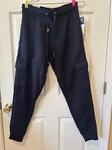 NWT Men's Ascend Jean Co. Super Soft Cargo Jogger - Navy - Size Large - Picture 1 of 12
