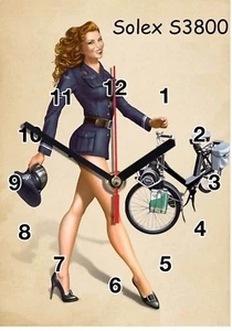 Publicité, Vintage, Velo Solex en Horloge murale -02hm - Picture 1 of 1