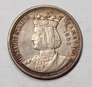 1893 ISABELLA Commemorative Quarter Dollar Sharp XF+ Free U.S. Ship #X105 - Picture 1 of 2