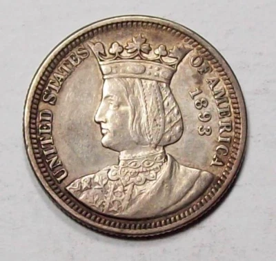 1893 ISABELLA  Commemorative Quarter Dollar  Sharp XF+   Free U.S. Ship  #X105 - Image 1 of 2