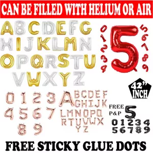 42" inch Gold Foil Number/Letter Helium Large Balloon Birthday Party Wedding uk - Picture 1 of 1