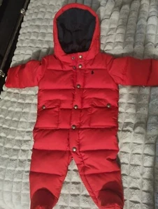 Baby 6m Ralph Lauren Bunting Red Suit inner fleece - Picture 1 of 4