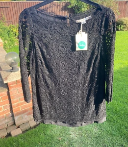 Boden Luxurious Lace Layered Top size 6 black colour WA538 - Picture 1 of 4