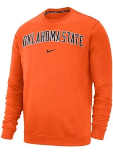 NIKE OKLAHOMA STATE COWBOYS FELPA GIROCOLLO UOMO ARANCIONE CLUB PILE 3XL - Foto 1 di 2