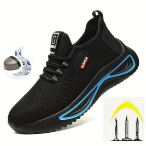 Mens Summer Safety Shoes Breathable Lightweight Steel Toe Cap Puncture Proof - Picture 1 of 20