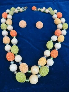 Collana e orecchini vintage Germania Ovest clip on - Foto 1 di 6