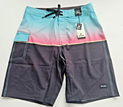 Men's Rip Curl 32 Patrol Board Shorts Blue Pink Black 21" Regular Length - Image 1 of 2