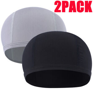 2Pack Moisture Wicking Cooling Skull Cap Inner Liner Helmet Beanie Hat Dome Cap