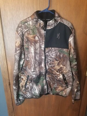 Browning Full Zip Fleece Lined Jacket Realtree Extreme Camo L - Image 1 of 4