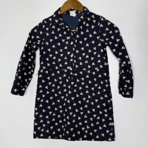 Crewcuts Girls Dress Size 7 Navy Blue Chickens Birds Cotton Long Sleeve - Picture 1 of 4