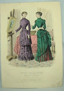 REVUE DE LA MODE HANDKOLORIERT JAHR 1882 NR.568 rarität gazette de la famille - Bild 1 von 2