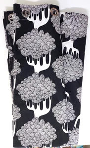 Ikea Kajsamia schwarz & weiß Baum Vorhänge Paar 2 Paneele Ösen Canvas 98x57 - Bild 1 von 3