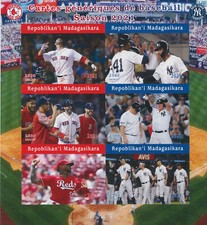 Madagascar 2021 MNH Baseball Stamps Boston Red Sox New York Yankees 6v IMPF M/S