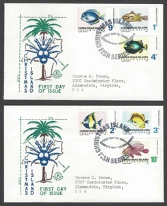 80 Christmas Island 1968-70 Marine Life Fish complete set on FDC First Day cover - Picture 1 of 2