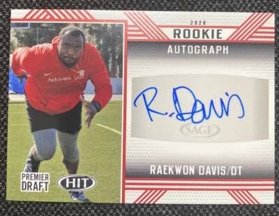 2020 Sage Hit Autograph Red Raekwon Davis - Image 1 of 2