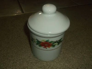 ROYAL NORFOLK POINTSETTIA HOLLY SUGAR BOWL DECANTER WITH LID - Picture 1 of 2