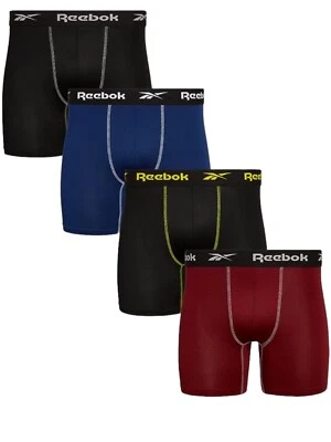 Boxers Reebok Briefs masculinos azul/vermelho/preto desempenho absorção de umidade - X-Grande - Imagem 1 de 4