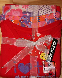 Joe Boxer Ladies 3 Pc Knit Pajama Set - "I Love Mountains" - Sz Med - NWT!