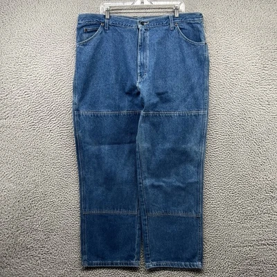 Dickies Denim Double Knee Pants Mens 42x30 Blue Jeans Carpenter Relaxed Loose - Image 1 of 4