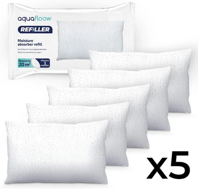 AQUAFLOOW 5x Luftentfeuchter Nachfüllpack - Nachfüllbeutel Raum Entfeuchter Trockner