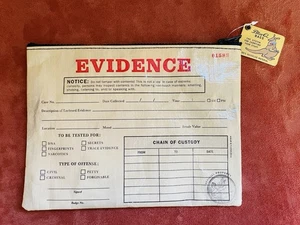NWT Unique Police EVIDENCE Themed CLUTCH Evening / COSMETIC / Pencil Case BAG - Picture 1 of 5