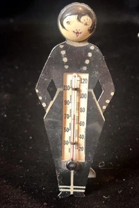 VERY RARE 1910-30’s Figural French Girl Thermometer - Bild 1 von 12