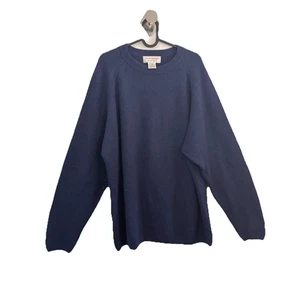 Paolo Mondo blau zweilagig Kaschmir Rundhalsausschnitt Pullover klassische Passform adrette Herren XL - Bild 1 von 12