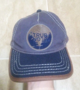 Vintage Y2K 2000s True Religion Leather Strapback Hat Logo Blue Adjustable OS - Bild 1 von 8