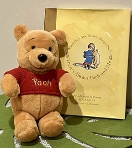 There’s always Pooh and Me”A.A. MILNE HC & Pooh Plush Rare 30cm Disney 90’s - Picture 1 of 9
