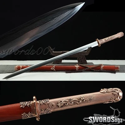 Chinese Masterpiece Sword Tang Jian Double Sharp Edge Exquisite Copper Fittings - Image 1 of 4