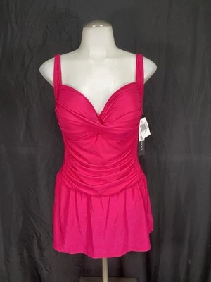 La Blanca Women’s Hot Pink One Piece Skirted Swimsuit Size 14 - Image 1 of 4