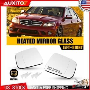 Heated Mirror Glass MB1325101 MB1324101 For Mercedes C Class W204 2008-2011 1/2X - Picture 1 of 31